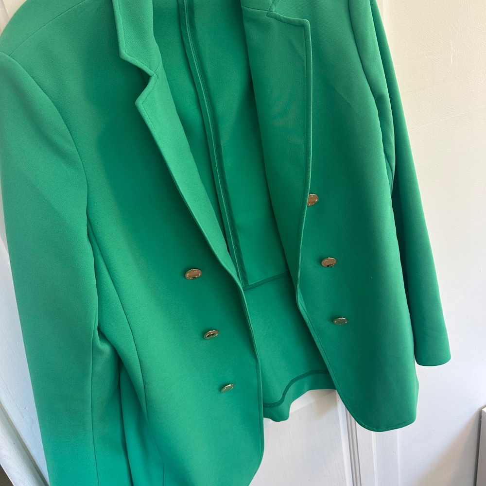 Anne Klein green blazer size M - Picture 3 of 4